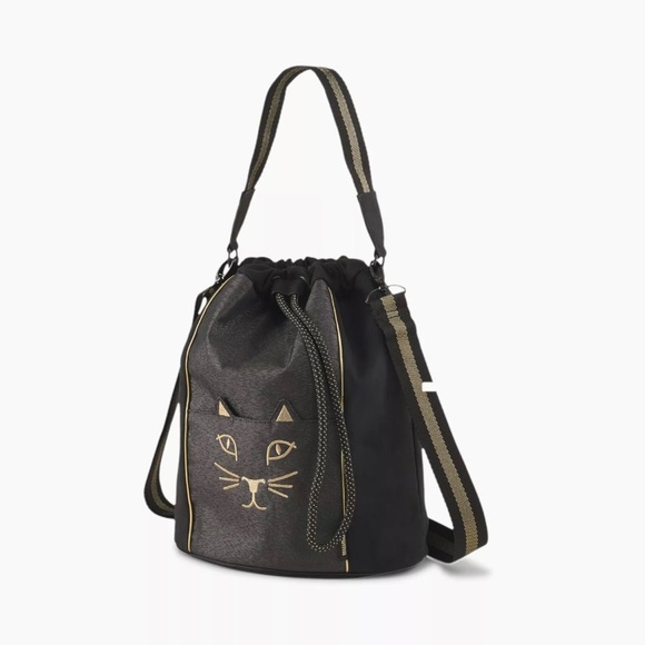 NWT PUMA x CHARLOTTE OLYMPIA BLACK CAT BUCKET BAG Case Purse Tote Strap NEW - Picture 10 of 12